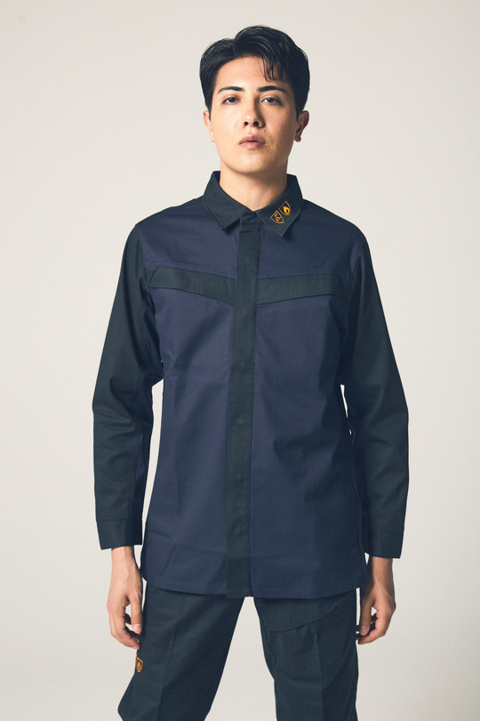 ［SOWA］6052-02 Brevano Plus Flame-Retardant Long-Sleeve Shirt (50% Cotton, 45% Modacrylic, 5% Polyester) / Unisex, Year-Round Wear