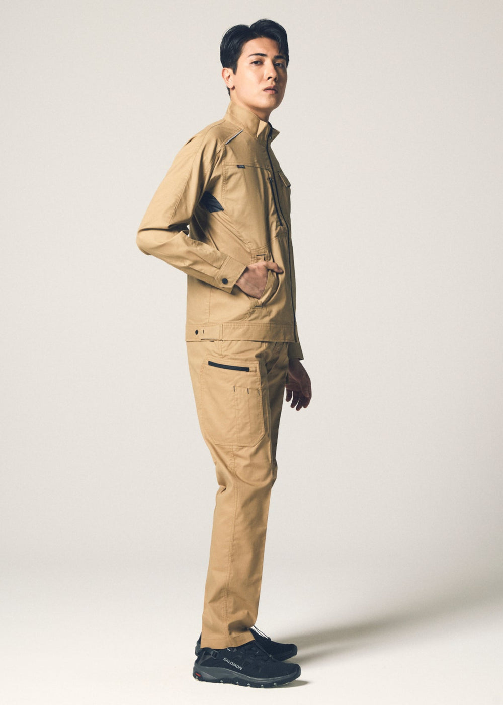 【AITOZ】3350 軽量ストレッチ MOBINCUT バンジーテック ノータックパンツ（ポリエステル80%・綿20%／ユニセックス）春夏対応