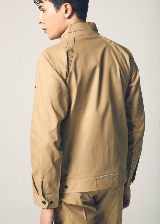 ［AITOZ］3330 Lightweight Stretch MOBINCUT Bungee Tech Long Sleeve Blouson (80% Polyester, 20% Cotton / Unisex) for Spring and Summer