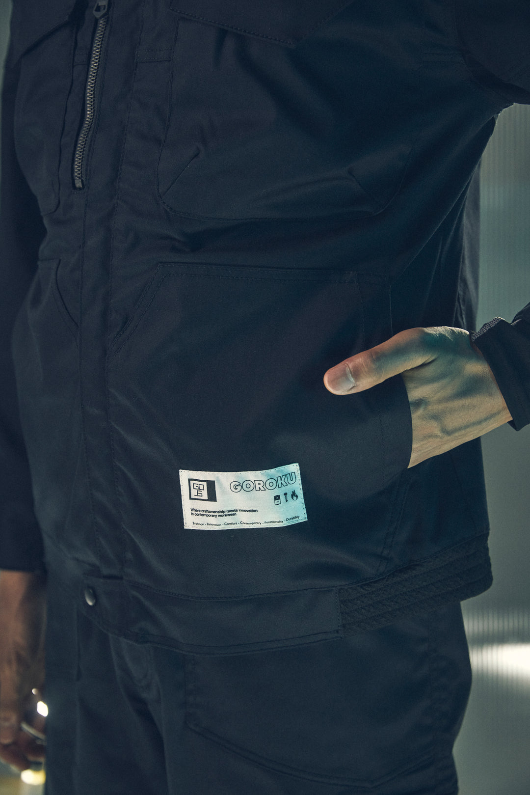 【GOROKU】GRK007JK-4689 TRIPLE TWIST TC リブジャケット（ポリエステル80%・綿20%／メンズ）通年対応