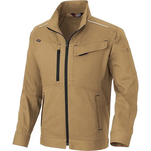 ［AITOZ］3330 Lightweight Stretch MOBINCUT Bungee Tech Long Sleeve Blouson (80% Polyester, 20% Cotton / Unisex) for Spring and Summer