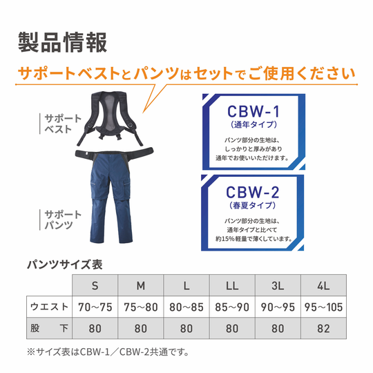 [KURABO] Stretch Twill CBW Assist Suit (65% Polyester, 35% Cotton / Unisex)