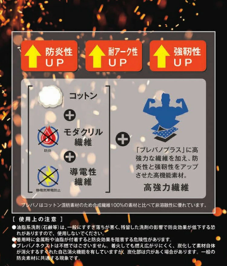 [Yamada Tatsu] 5302 Brevano Next "AUTO-BI" Flame-Resistant Pants (55% Modacrylic, 35% Cotton, 10% Aramid / Unisex) Year-Round Wear