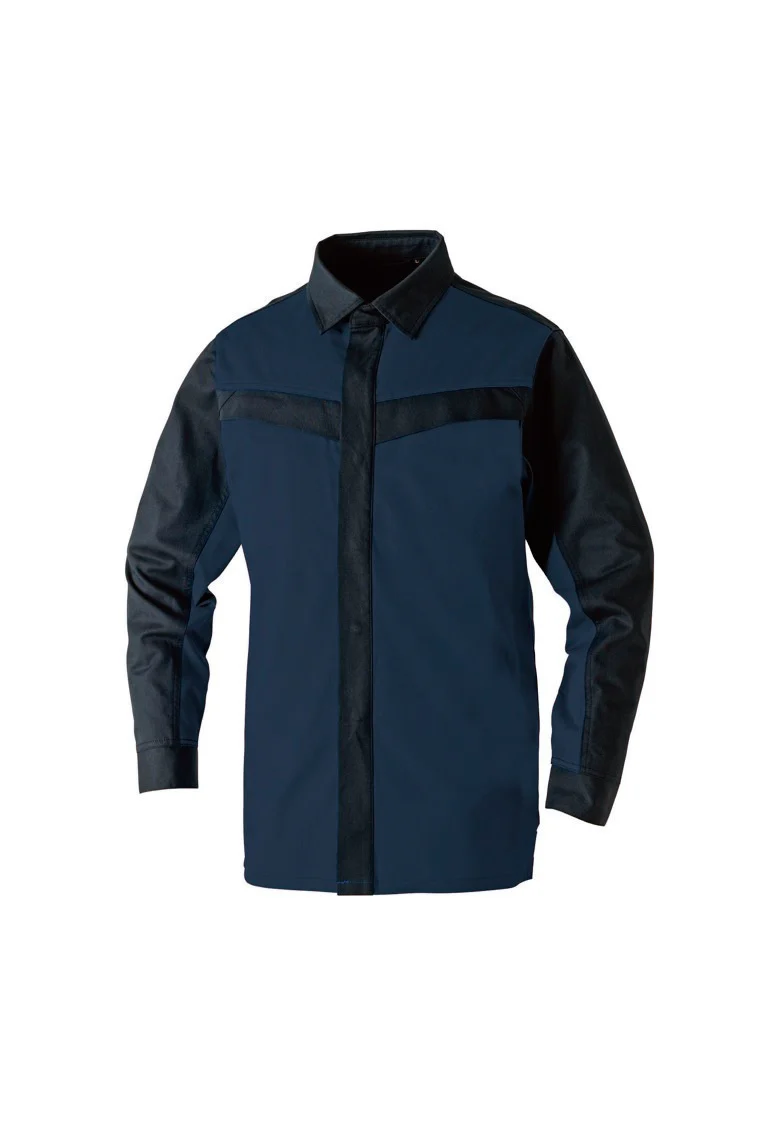 ［SOWA］6052-02 Brevano Plus Flame-Retardant Long-Sleeve Shirt (50% Cotton, 45% Modacrylic, 5% Polyester) / Unisex, Year-Round Wear