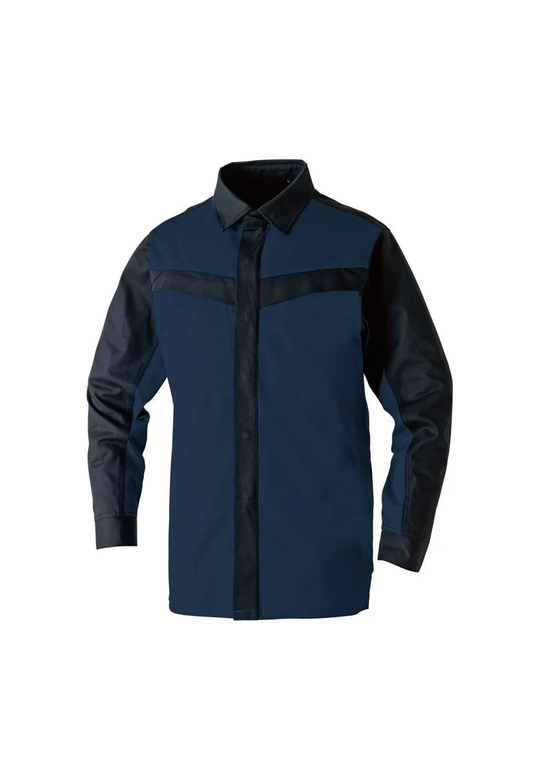 ［SOWA］6052-02 Brevano Plus Flame-Retardant Long-Sleeve Shirt (50% Cotton, 45% Modacrylic, 5% Polyester) / Unisex, Year-Round Wear